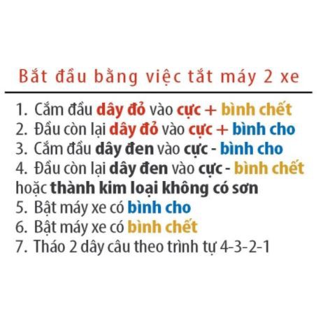 Bộ dây câu bình ác quy ô tô 500A, 1000A