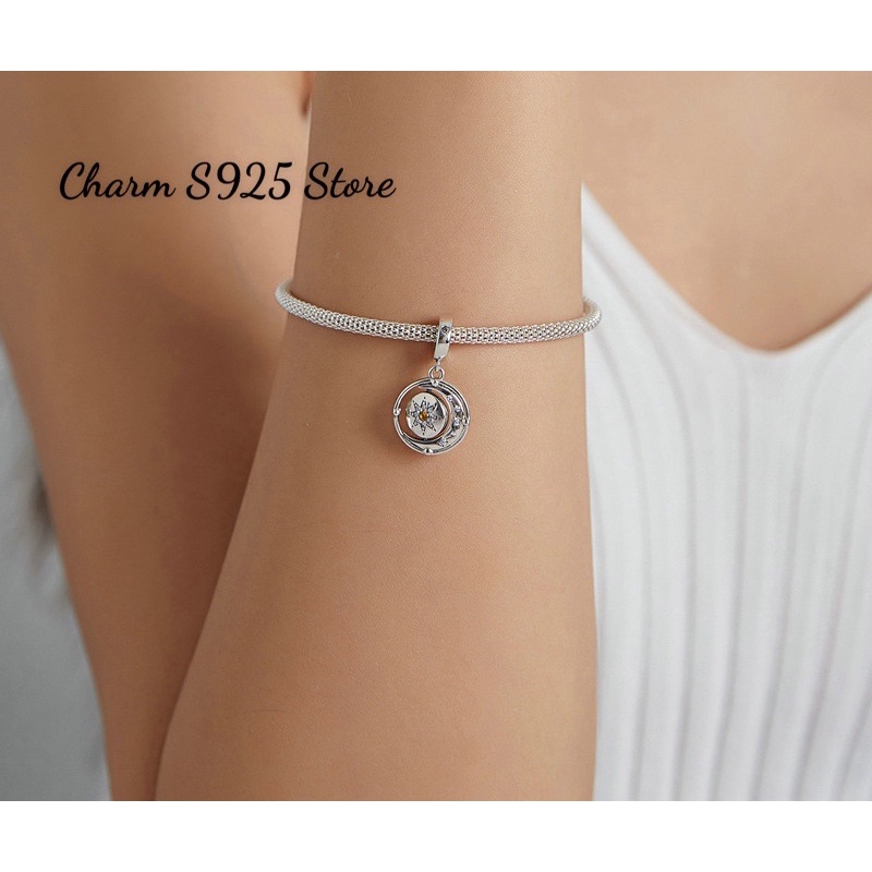 CHARM TREO MẶT TRĂNG NGÔI SAO ĐÍNH ĐÁ BẠC S925 CAO CẤP CHÍNH HÃNG