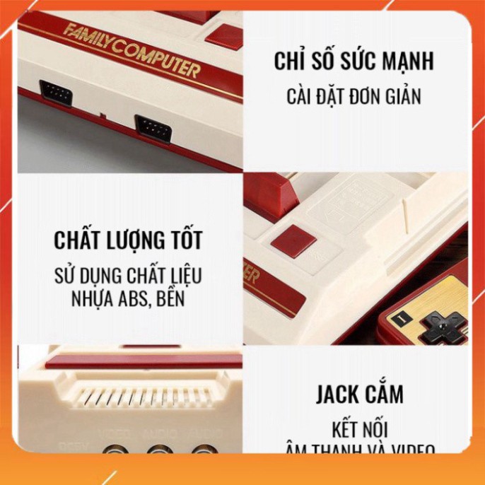 RẺ VÔ ĐỊCH Máy chơi game điện tử 4 nút Family Computer có 500 trò chơi không trùng lặp trong máy + băng 132 trò chơi RẺ 