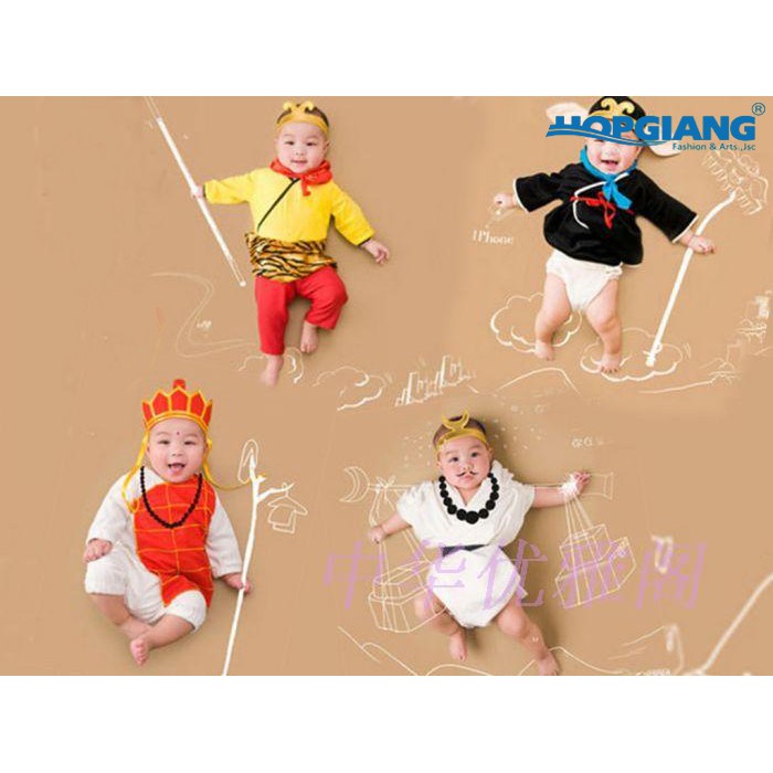 Sét đồ chụp ảnh 4 thầy trò đường tăng cho bé siêu đáng yêu!!!