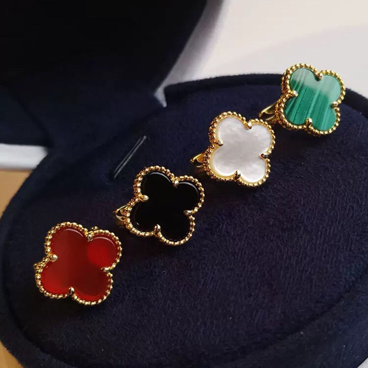 VanCleef & Arpels Bông Tai Hoa Đính Đá Sang Trọng Cho Nữ VCA