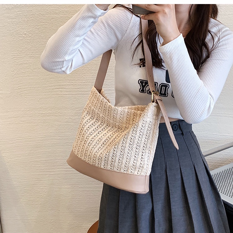 Túi Xách Bằng Rơm Kích Thước Lớn Thời Trang Dễ Phối Đồ Cho Nữ