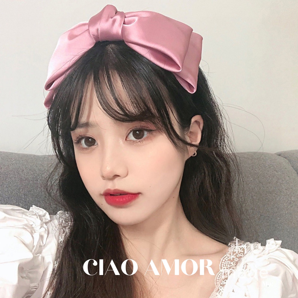 Cài tóc nữ, băng đô tóc nơ to bản phong cách Hàn Quốc Phụ kiện Ciao Amor - Mã CT0031