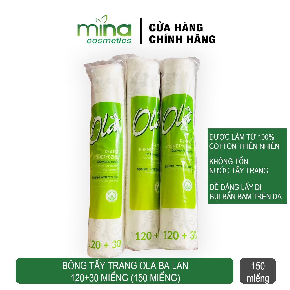 Bông tẩy trang Ola Ba Lan 120 miếng + 30 Miếng