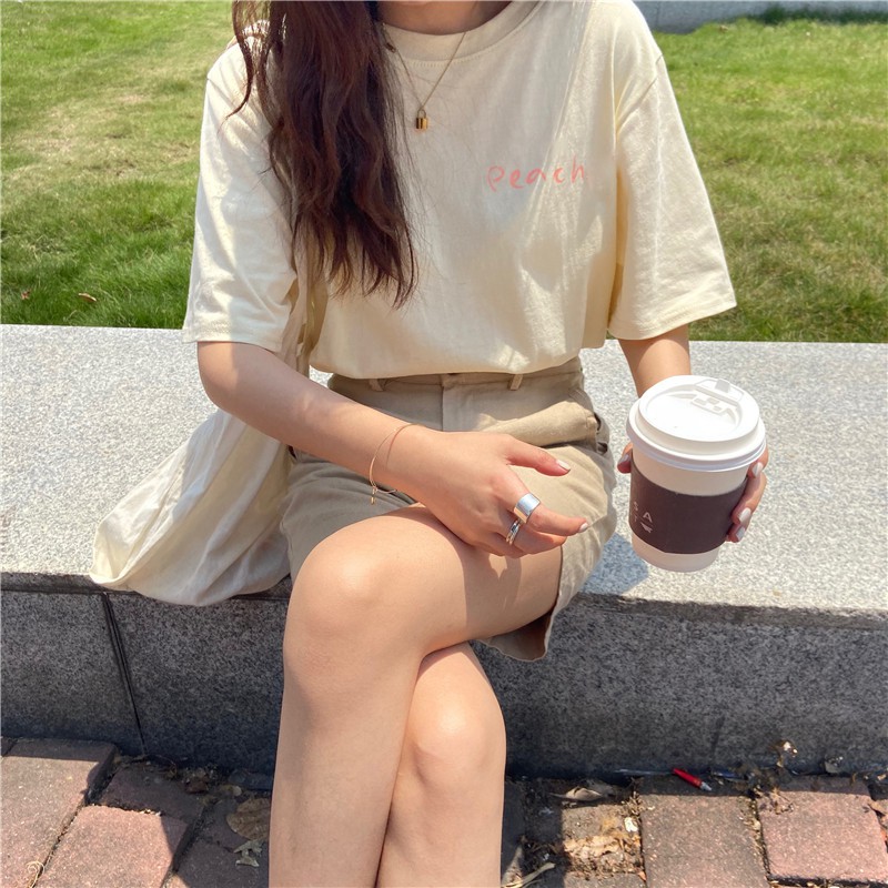 Áo Thun Tay Ngắn In Họa Tiết Màu Nước Xinh Xắn | BigBuy360 - bigbuy360.vn