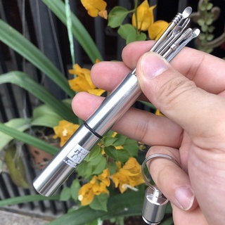  Bộ vệ sinh ráy tai zwilling Đức gồm 6 và hộp đựng treo móc khoá xe dễ dùng 