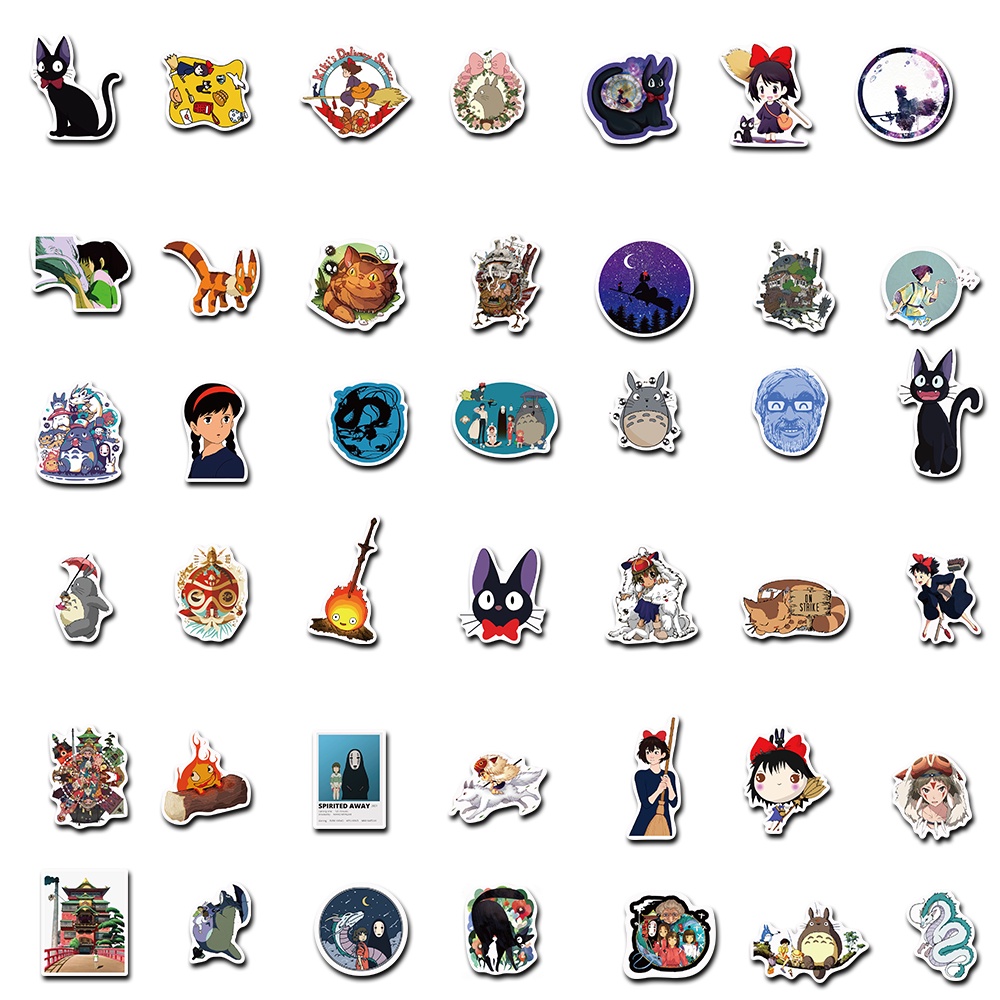 Bộ 10/50 Sticker Hoạt Hình Hayao Miyazaki Dán Trang Trí