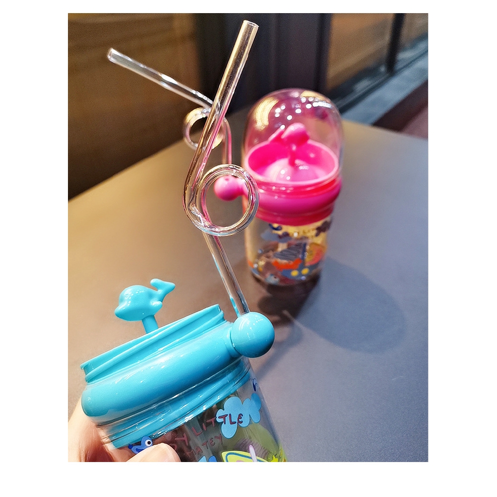 Bình đựng nước có ống hút hình cá voi đáng yêu cho bé