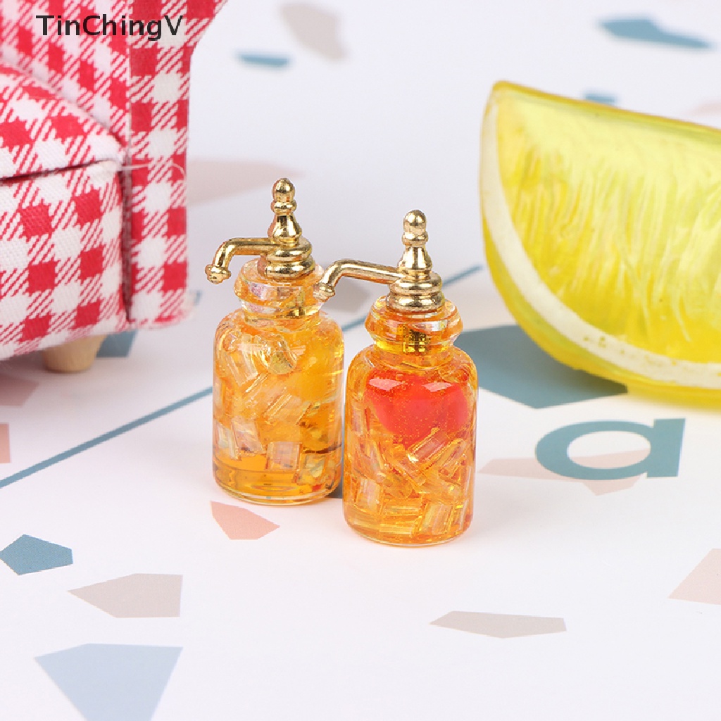 Bình thủy tinh đựng rượu thiết kế độc đáo trang trí nhà búp bê tỉ lệ 1: 12