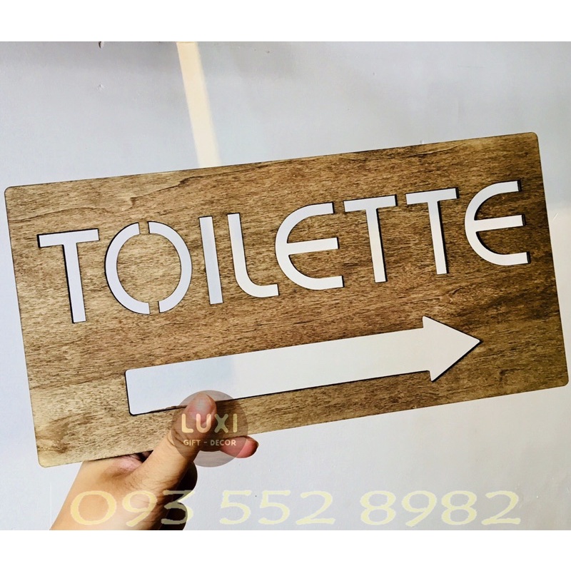 HCM | Bảng gỗ decor toilet, Bảng Toilet dán tường LUXI DECOR HCM