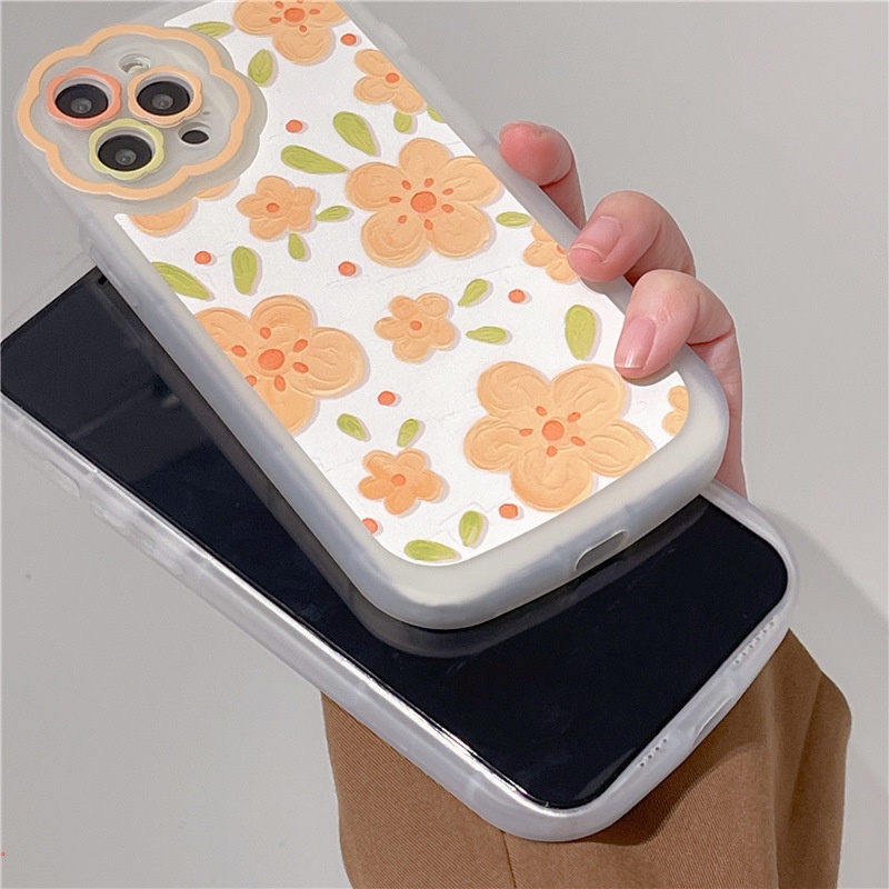 Ốp Điện Thoại Tranh Sơn Dầu Hình Hoa Vàng Cho Iphone 13 12 Pro 7 8 Plus 11 12 13 Pro MAX XR X XS MAX