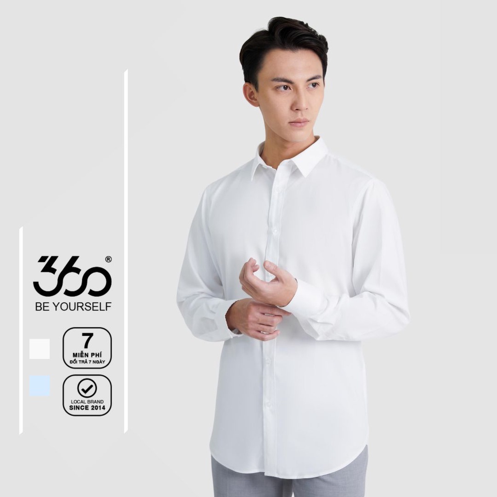Áo sơ mi nam dài tay dáng slim thương hiệu 360 Boutique chất sợi tre cao cấp - STDTK342