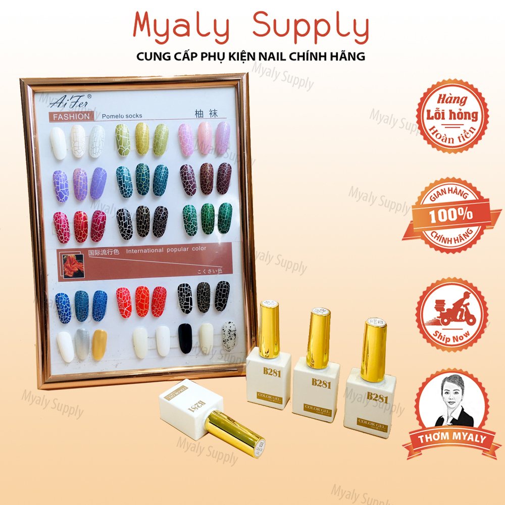 Sơn Nứt Gel Đen Trắng Đủ Màu Lẻ  B281