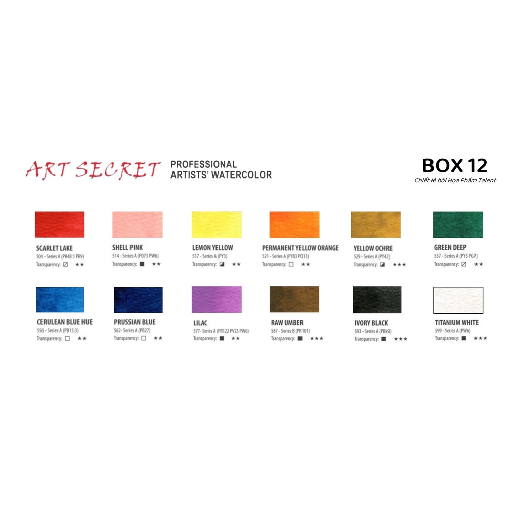 - Bộ màu nước  Art Secret - Talent Customize