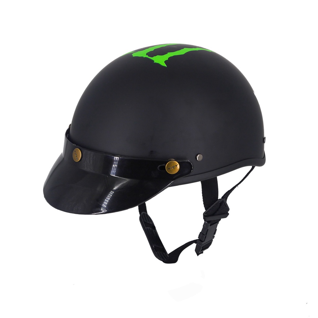 Mũ Bảo Hiểm Teem Monster, Nón Bảo Hiểm Đi Phượt Nửa Đầu Kèm Kính UV 400 - ASA HELMETS