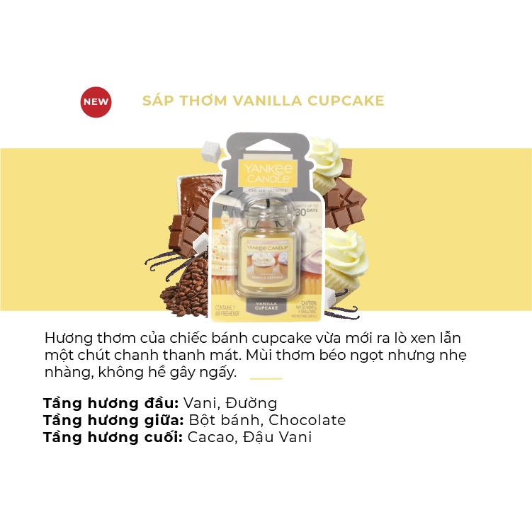 Sáp thơm xe Yankee Candle - mùi Vanilla Cupcake