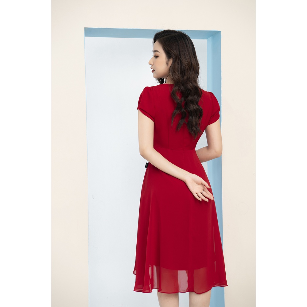 Váy Nữ Dáng Xòe LUPERI Phối Voan Mềm Mại, May Hai Lớp Mềm Mịn Kiểu Dáng Thanh Lịch Sang Trọng LFV3136