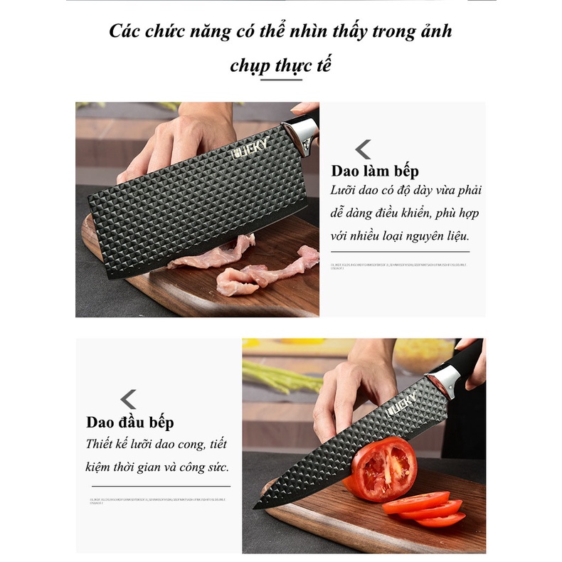 Bộ dao nhà bếp 6 món thiết kế đẹp chống dính không gỉ Lucky LK-011 thương hiệu Đức