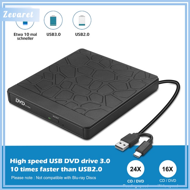 Ổ Đĩa DVD USB 3.0 Type C Tốc Độ Cao Đa Năng