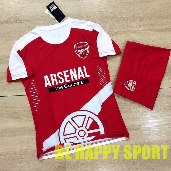 Bộ Áo Bóng Đá Arsenal Đỏ Pháo Thủ Vải Thun Mát- Bộ Quần Áo Bóng Đá Nam PP Bởi Be Happy Sport