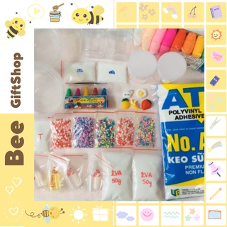 Bộ Kit Làm Slime Đầy Đủ - Slime Trong, Slime Bơ, Slime Mây