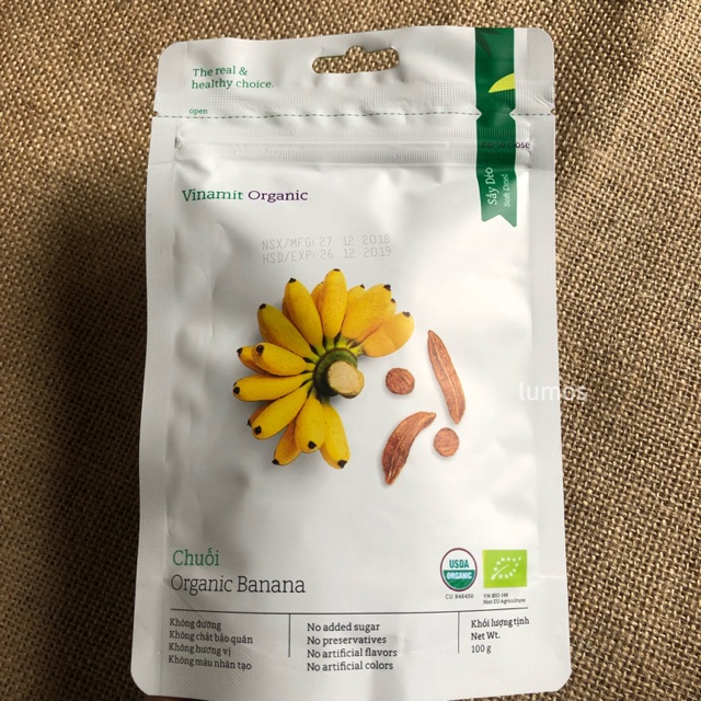 CHUỐI HỮU CƠ SẤY DẺO VINAMIT (100g) - Organic Dried Banana