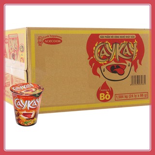 Thùng 24 ly Mì Gói Caykay vị hải sản bò 66g