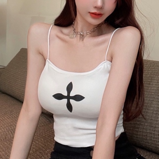 Áo Lót Hai Dây Có Mút Đệm Ngực Dáng Ngắn Thời Trang Cho Nữ