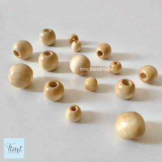 10 hạt gỗ tròn phủ bóng nhiều size 10/12/14/16/18/20/25mm làm macrame, trang trí, thủ công
