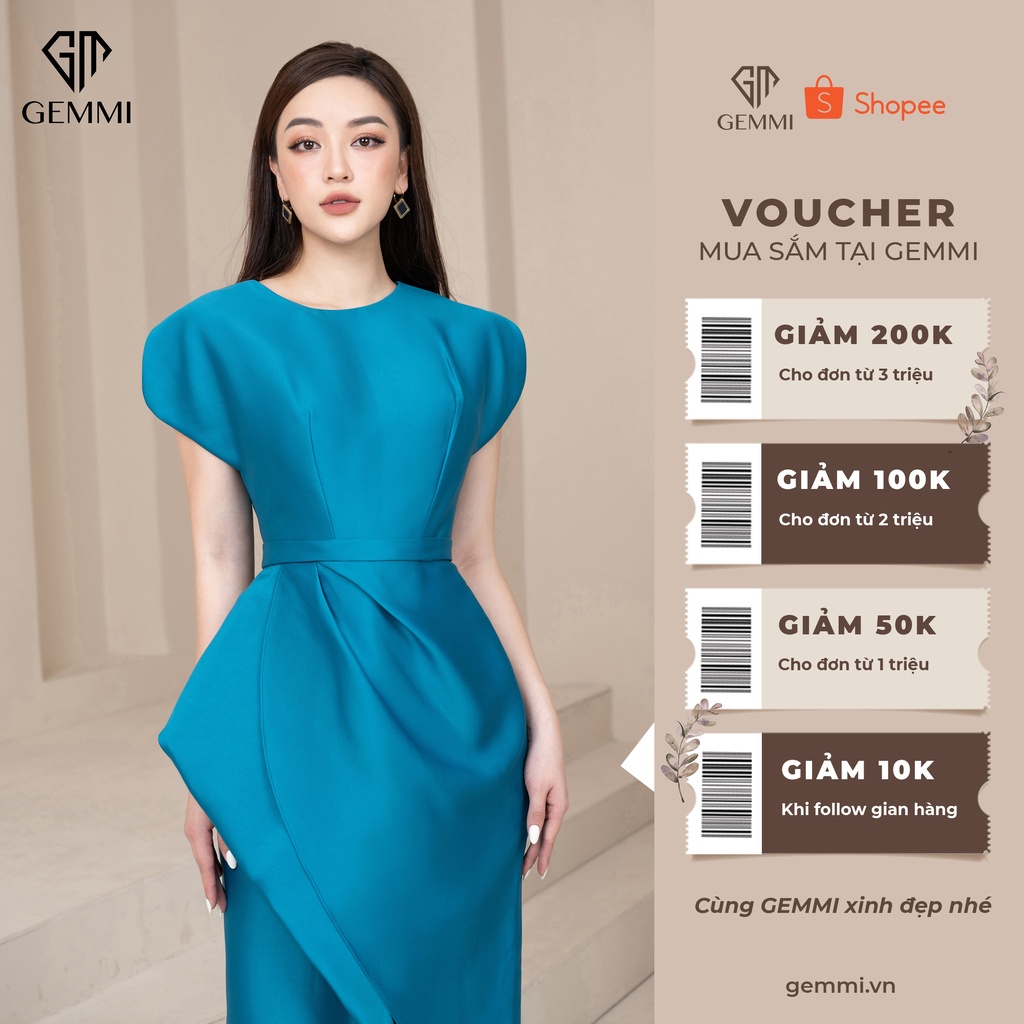 Váy đầm nữ công sở thiết kế lụa cao cấp Gemmi fashion, DK8479