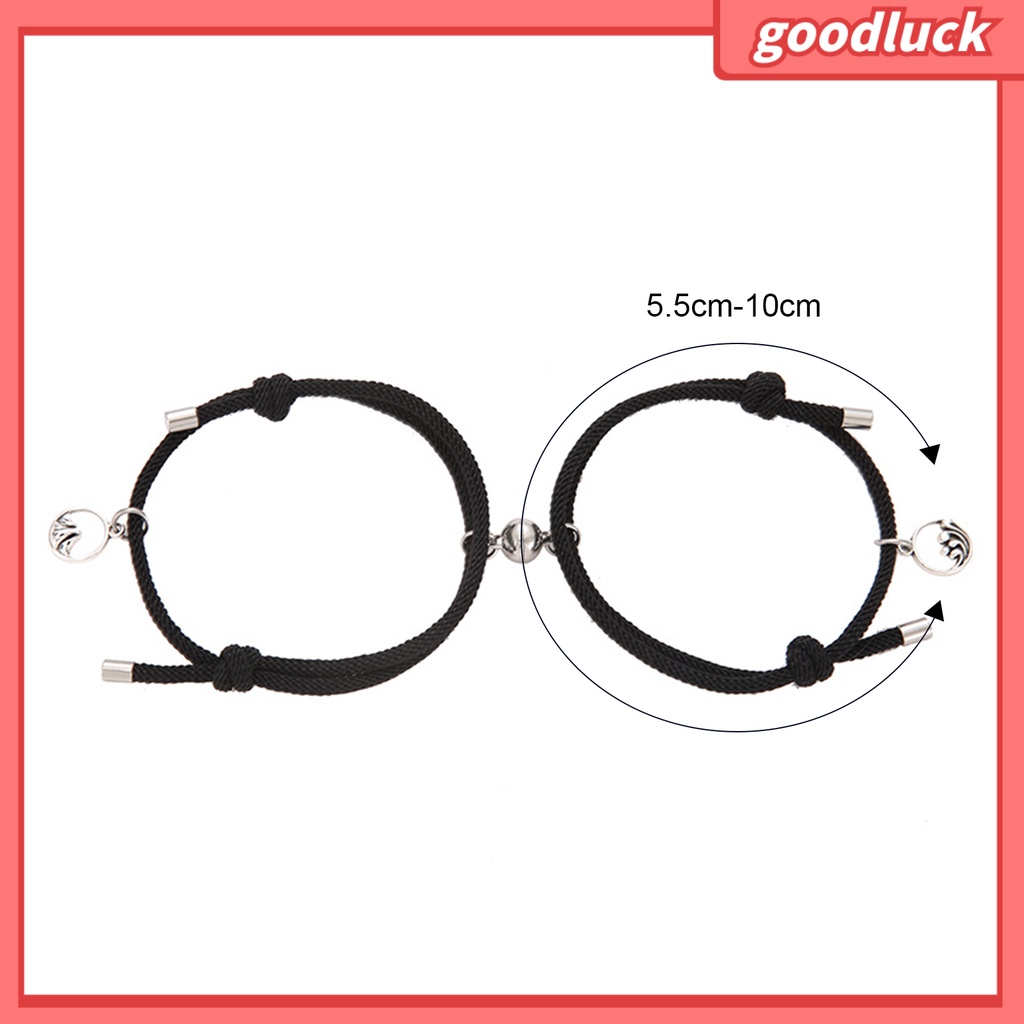 Set 2 Vòng Tay Bện Dây Gắn Nam Châm Thời Trang Cho Cặp Đôi