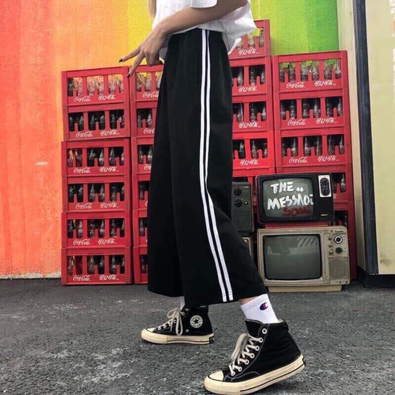quần cotton đen kẻ thể thao 4 mùa