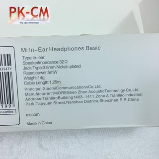 Tai Nghe Xiaomi Basic Mi In-Ear Headphones Basic