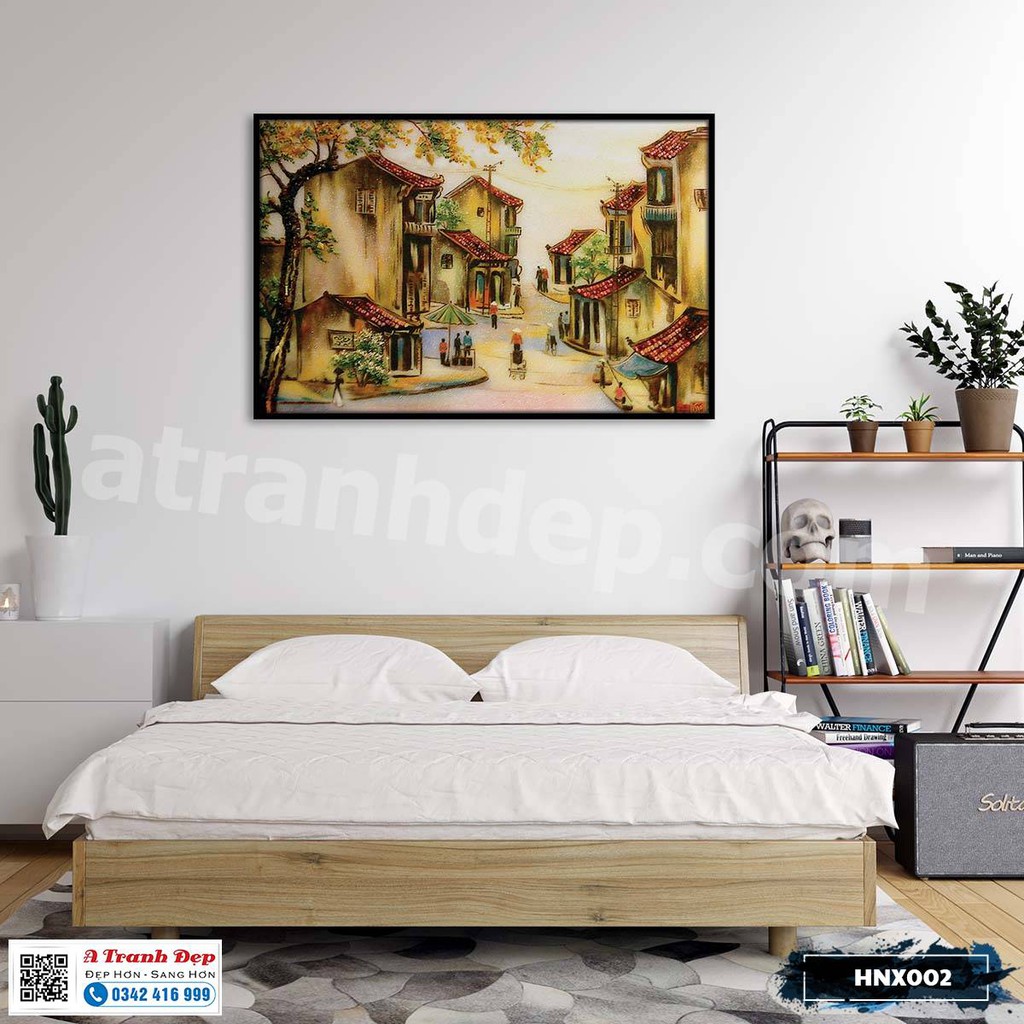 Tranh trang trí siêu nhẹ phong cảnh Hà Nội xưa - HNX002