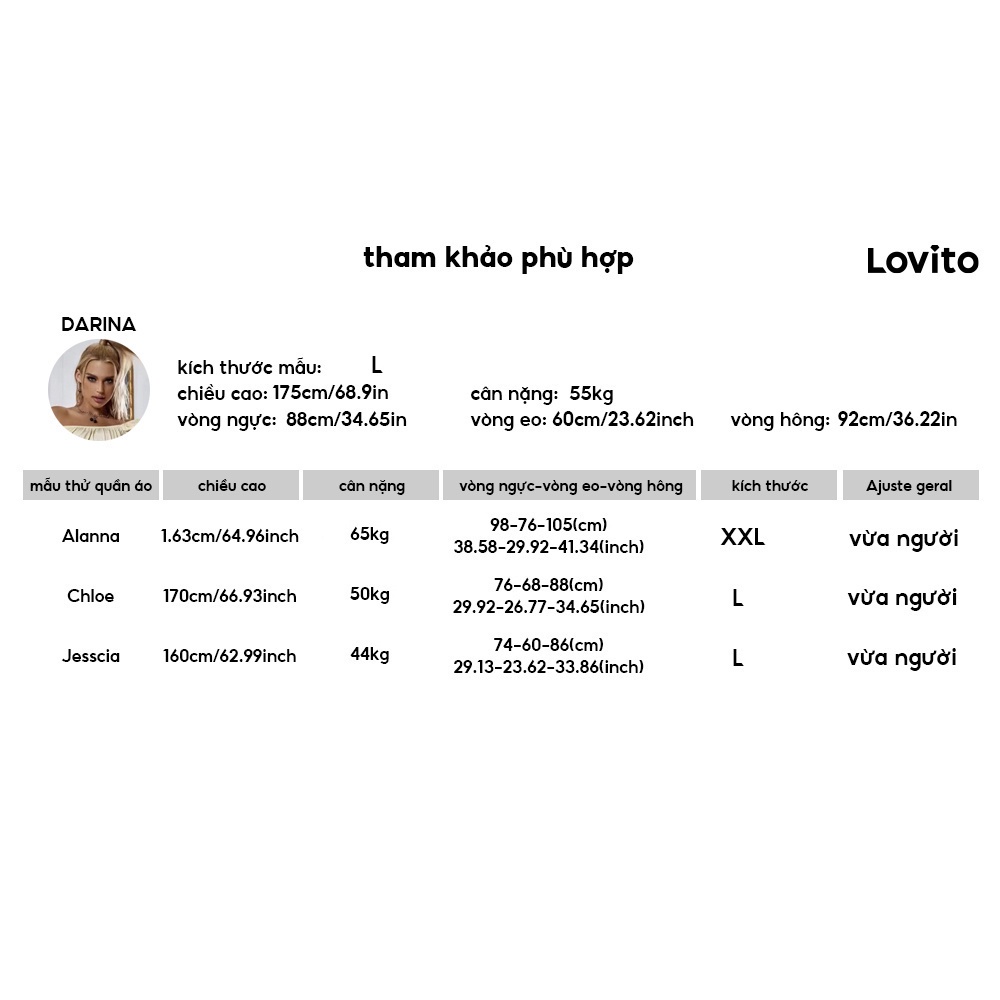Quần short lưng cao Lovito màu đen/kaki L09106 | BigBuy360 - bigbuy360.vn