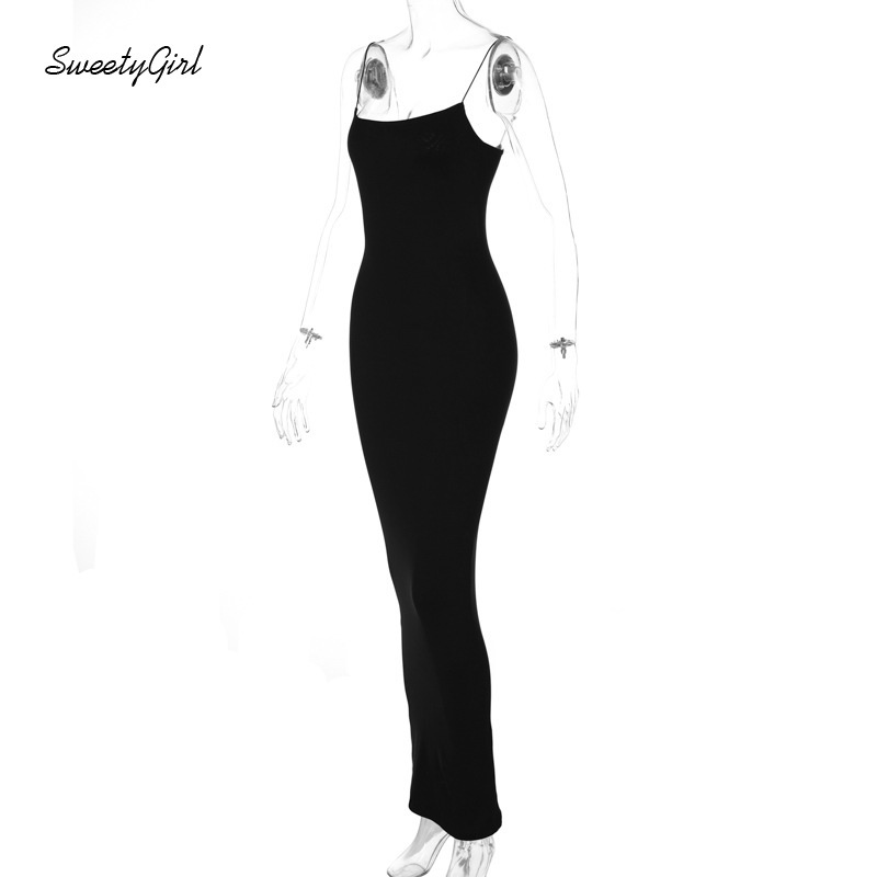 Đầm Ôm Hai Dây Màu Trơn Thời Trang Dành Cho Nữ