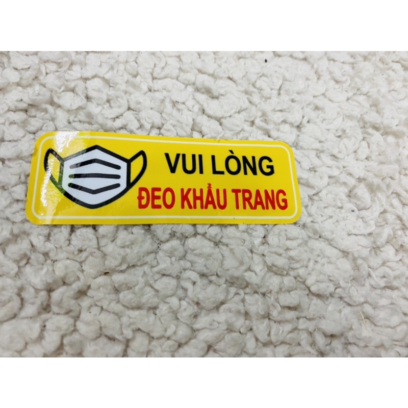 sticker vui lòng đeo khẩu trang2,5x8cm