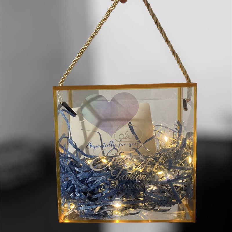 Combo hộp mica đi kèm phụ kiện trang trí hộp siêu lung linh