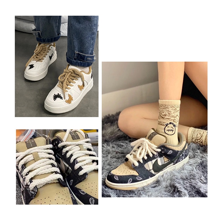 Dây Giày Vải Cotton Lanh Kiểu Dáng Cổ Cao 8mm Mẫu Mới Dành Cho Nam Và Nữ