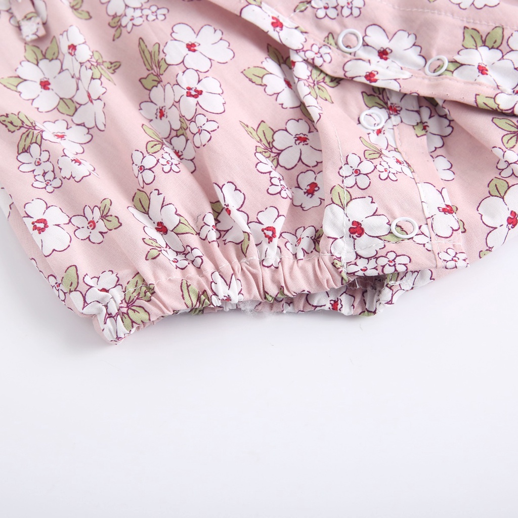 Áo Liền Quần Sanlutoz Hoạt Tiết Hoa Làm Bằng Cotton 3 Màu Tùy Chọn