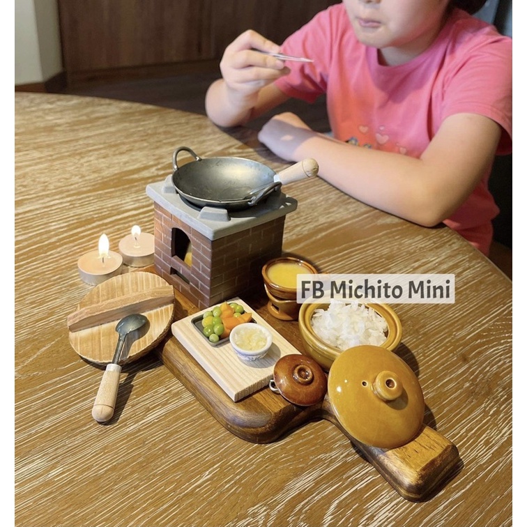 Chảo sắt to kiểu cổ kèm nắp gỗ cho nấu ăn mini - miniature cooking
