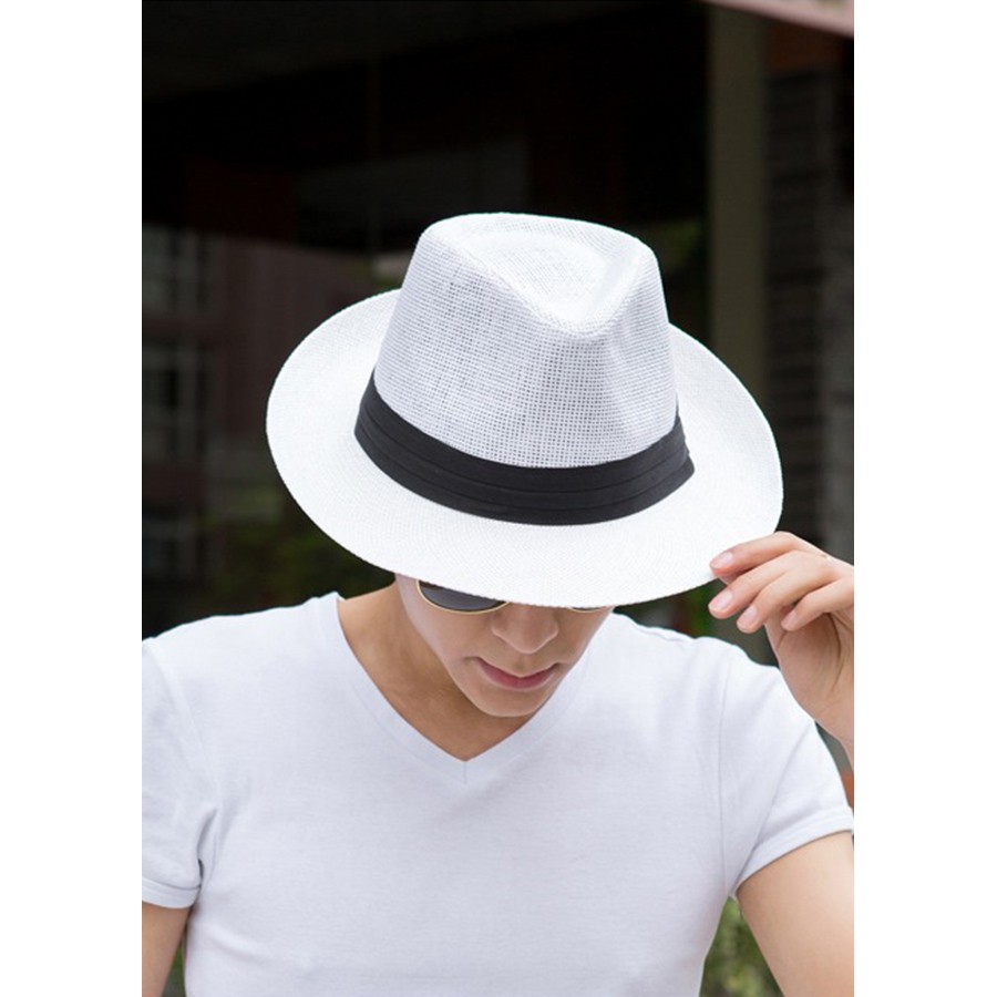 Mũ cói đi biển panama cao bồi cowboy unisex M19-14