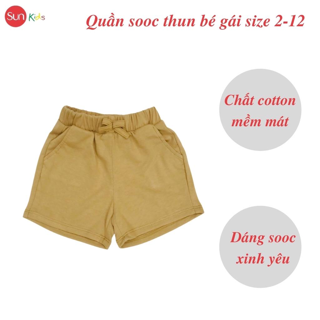 Quần short bé gái SUNKIDS, quần sooc bé gái chất ren và cotton , size 2-12 tuổi