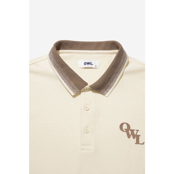 OWL BRAND OMBRE COLLAR POLO - Áó Polo Cổ Dệt   /  Màu Be - OWL151221