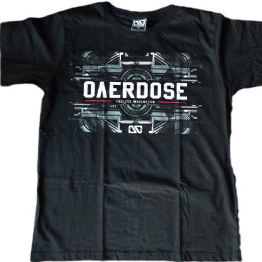Áo thun Thái Lan in 3D chữ OverDose trắng trên nền động cơ máy T0201