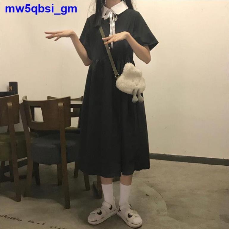 Nữ sinh đại học phong cách ăn mặc ngọt ngào mùa hè phiên bản Hàn Quốc ngắn tay mới váy dài ngang lưng  ྇  ྇