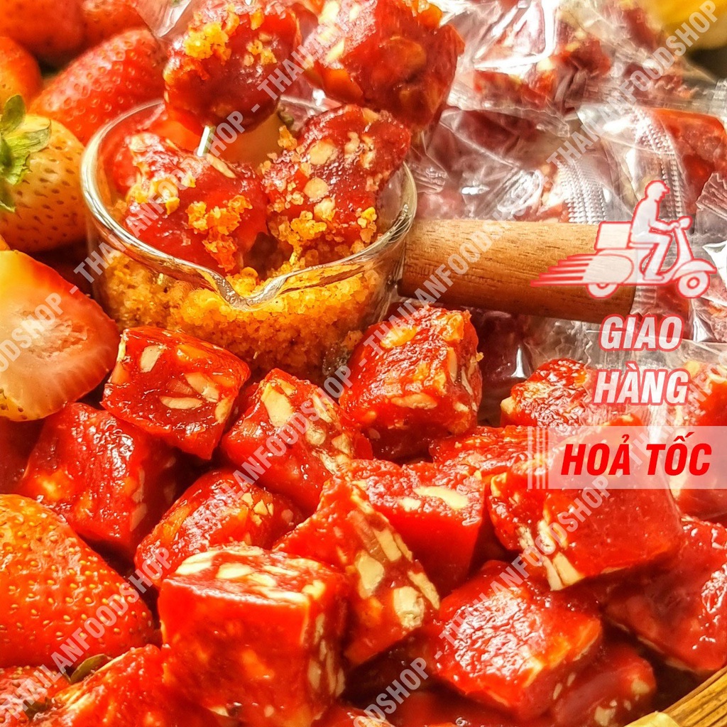 Kẹo Dâu Tây Sấy Dẻo Viên - Lon 400gram