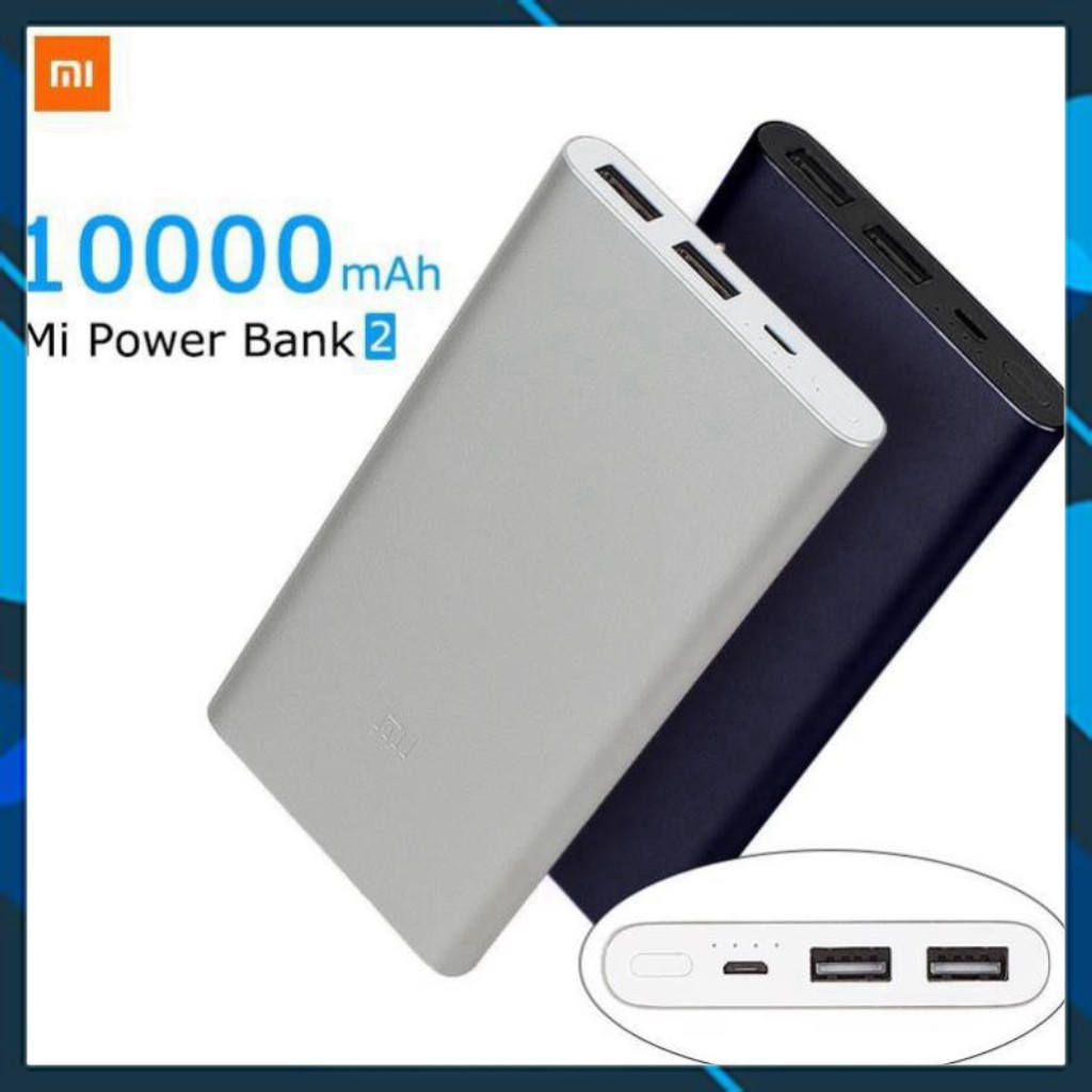 Sạc Dự Phòng Xiaomi Gen 2s 10.000 mAh ( 2 cổng sạc USB + 1 Type C) Chính Hãng [vthm9]