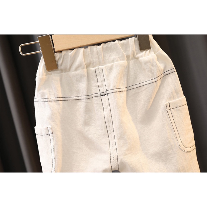 Set Áo Sơ Mi Kẻ Sọc + Quần Short Thời Trang Cho Bé Trai