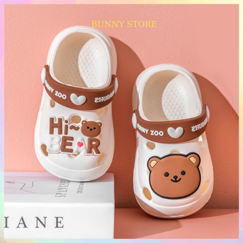 Dép cho bé gái bé trai siêu nhẹ Bunny store, sục cross phù hợp cho bé từ 1 đến 5 tuổi đế mềm chống trơn trượt BN20
